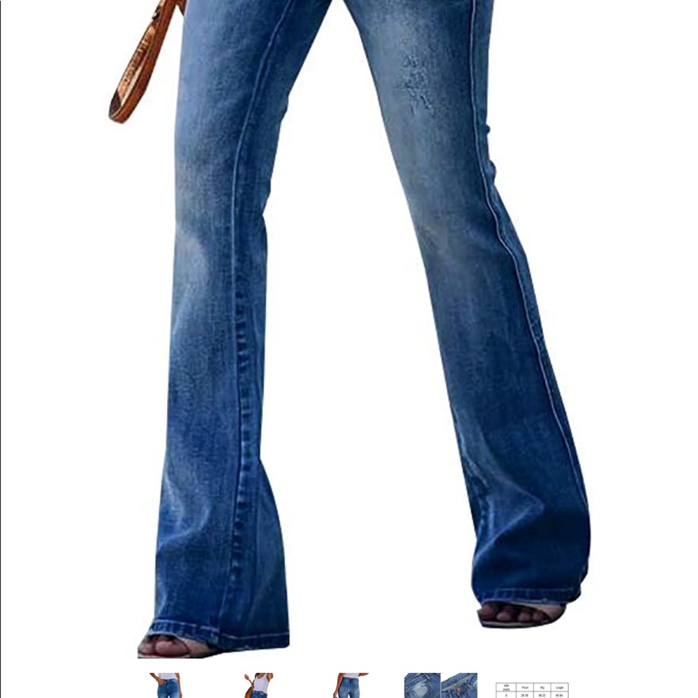Skinny Bell Bottom Jeans for Women High Waisted Pull On Stretch Denim Flare Jean